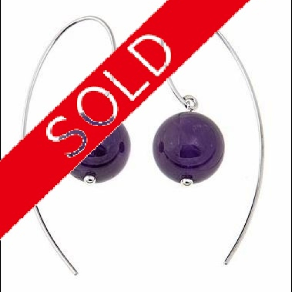 Gemstone Bead Sterling Silver Drop Earrings